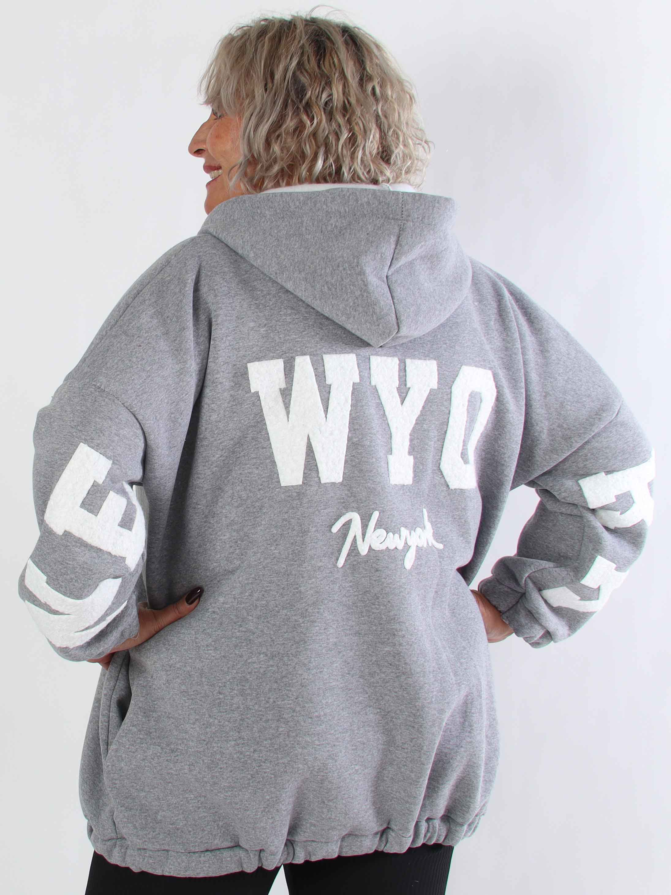 Iverna - Blød plus size oversize hoodie med tekst